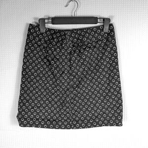 Rafaella 8 Black White Polka Dot Skirt Cotton Spandex Stretch Career Office Vtg